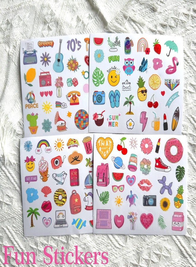 EABUY Diary for Girls with Lock and Keys, Journal School Travel Notebook Gift Set for Writing and Drawing,Multicolored Pen, Stickers, Birthday Gift for Girls (pink-butterfly) - Image 5